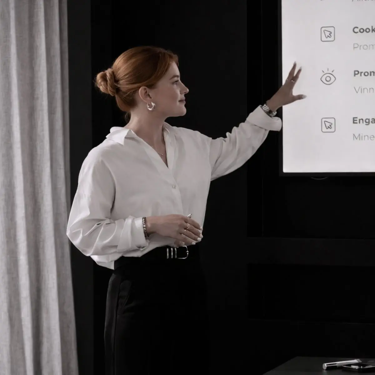 Tatyana Richmann reviewing a client acquisition funnel